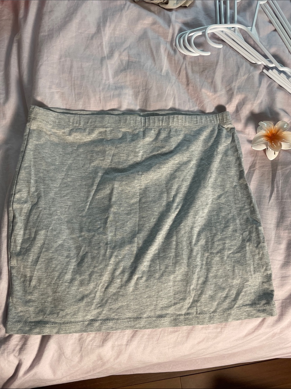 Ardene Light Gray Cotton Mini Skirt